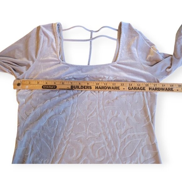 Free People silver velvet open back Boogie Nights cutouts mini party dress M - Picture 7 of 11